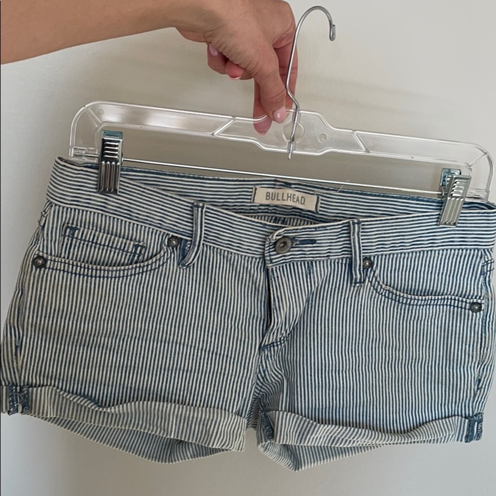 BULLHEAD STRIPED DENIM SHORTS